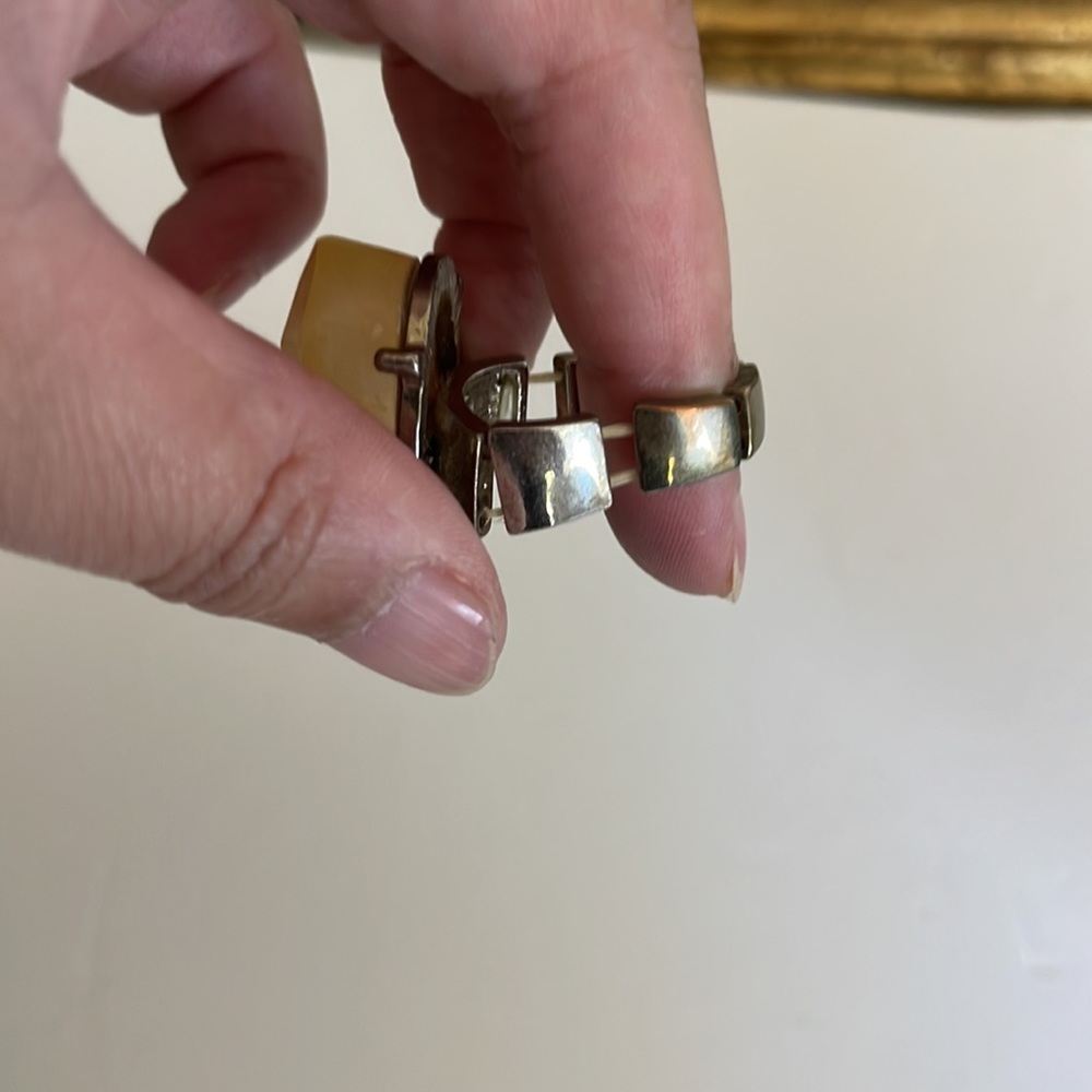 Yellow/Orange Moodstone Statement Ring With Elast… - image 3